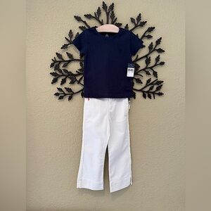 NWT Ralph Lauren Polo Girl’s T-shirt & Cotton Canvas Pants Set Size 5 & 6